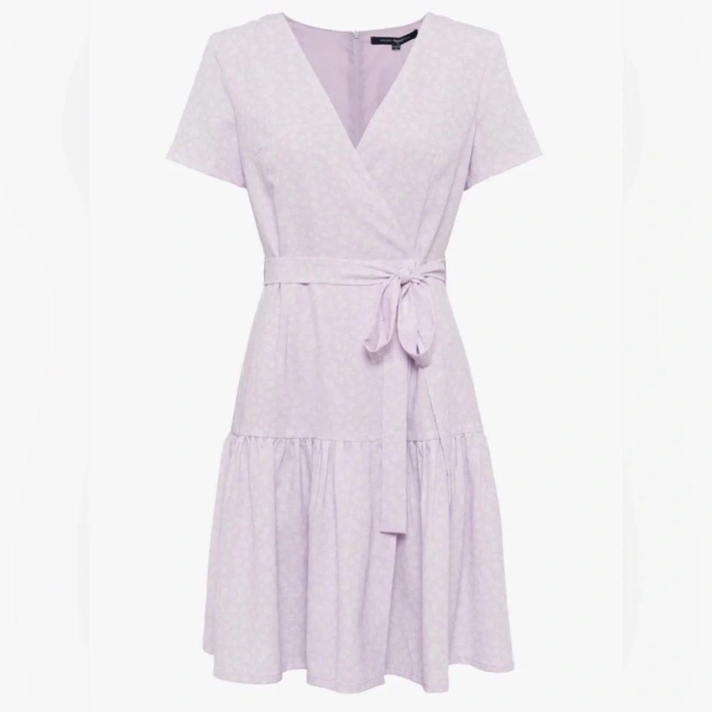 French Connection Mono Armoise Lavender Floral Wrap Mini Dress - Picture 1 of 13